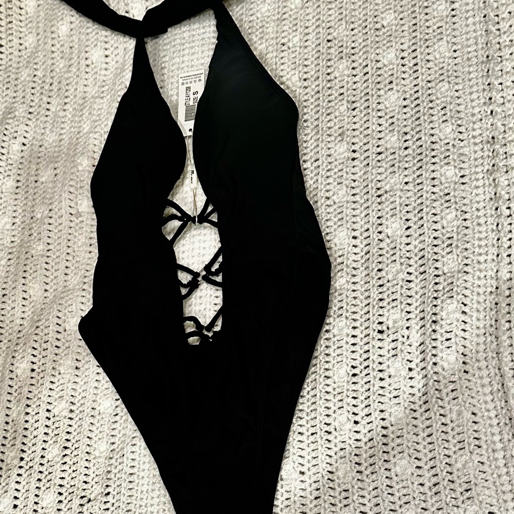 Black Halter One-Piece Swimsuit